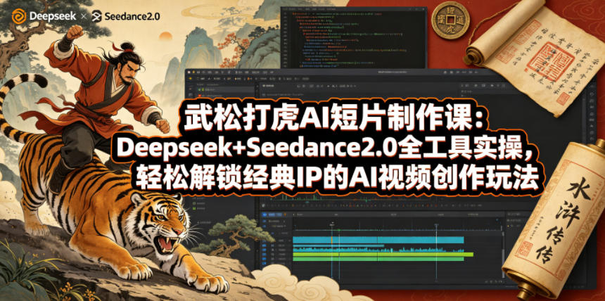 武松打虎AI短片制作课：Deepseek+Seedance2.0全工具实操，轻松解锁经典IP的AI视频创作玩法-AI学习库