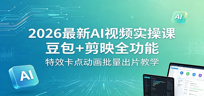 2026最新AI视频实操课：豆包+剪映全功能，特效卡点动画批量出片教学-AI学习库