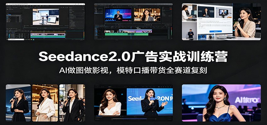 Seedance2.0广告实战训练营：AI做图做影视，模特口播带货全赛道复刻-AI学习库