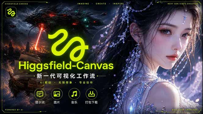 Higgsfield Canvas AI视频制作详解，节点式工作流搭建，重构新式视频创作完整教程-AI学习库