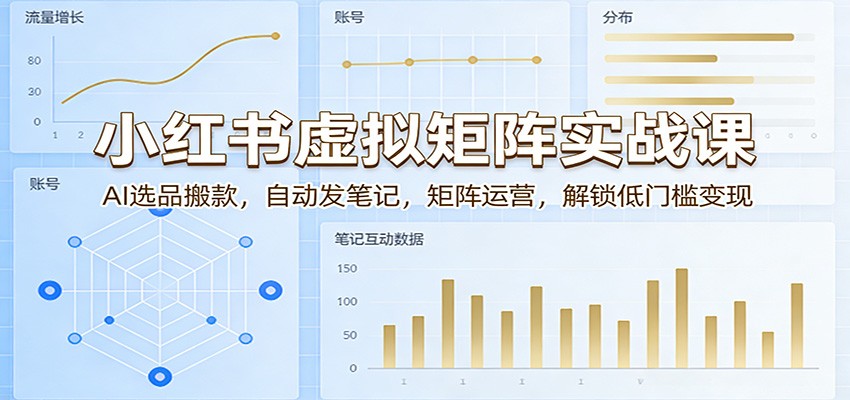 小红书虚拟矩阵实战课：AI选品搬款，自动发笔记，矩阵运营，解锁低门槛变现-AI学习库