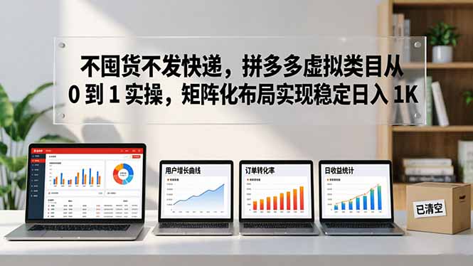 不囤货不发快递，拼多多虚拟类目从 0 到 1 实操，矩阵化布局实现稳定日入 1K-AI学习库
