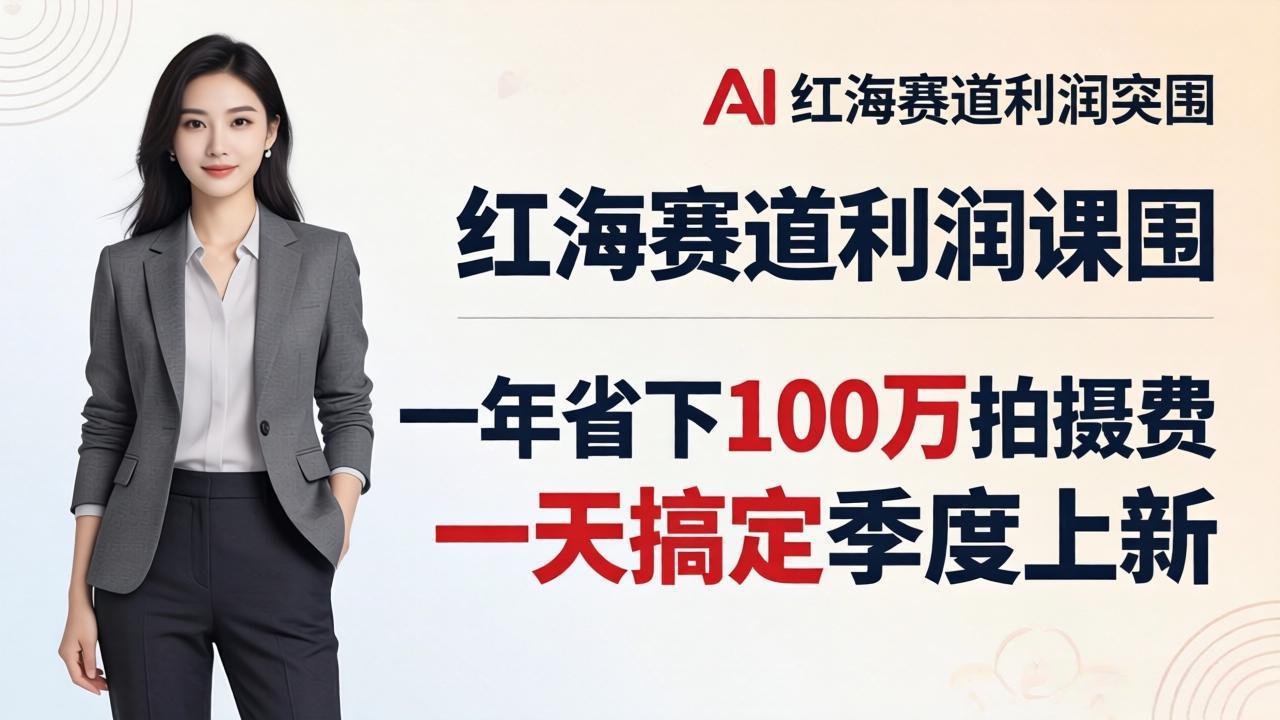 服装老板AI模特图课：一年省下100万拍摄费，一天搞定季度上新，红海赛道利润突围-AI学习库