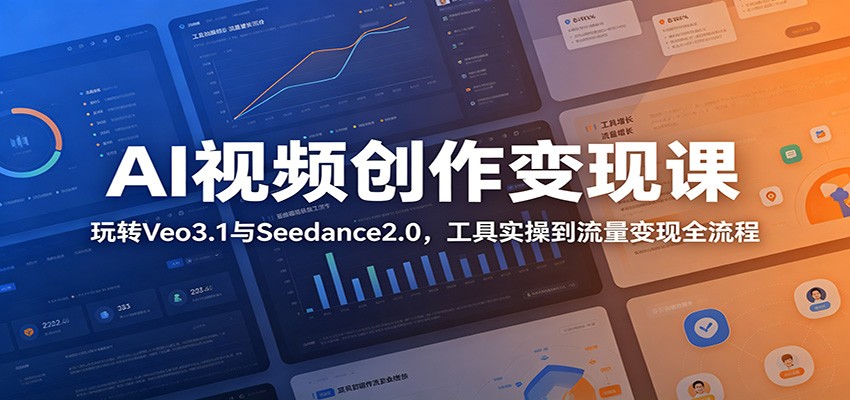 AI视频创作变现课：玩转Veo3.1与Seedance2.0，工具实操到流量变现全流程-AI学习库