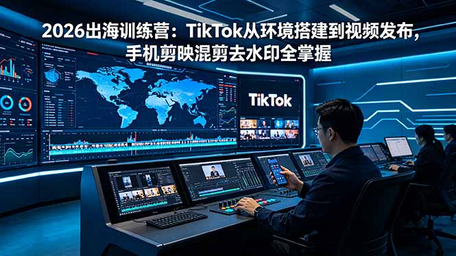 2026出海训练营：TikTok从环境搭建到视频发布，手机剪映混剪去水印全掌握-AI学习库