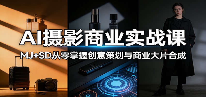 AI摄影商业实战课：MJ+SD从零掌握创意策划与商业大片合成-AI学习库