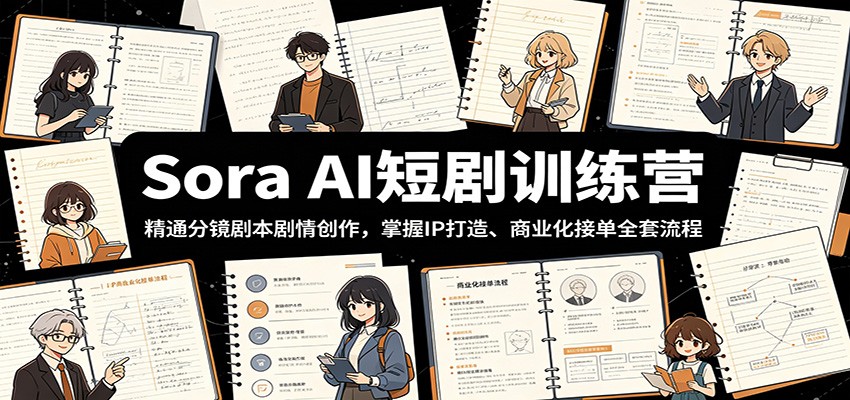 Sora AI短剧训练营：精通分镜剧本剧情创作，掌握IP打造、商业化接单全套流程-AI学习库