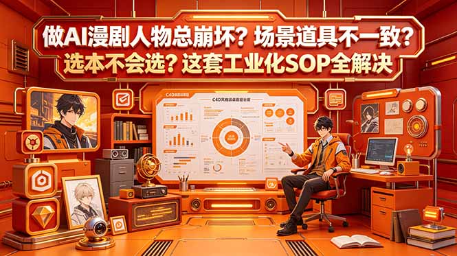 做AI漫剧人物总崩坏？场景道具不一致？选本不会选？这套工业化SOP全解决 (更新-AI学习库