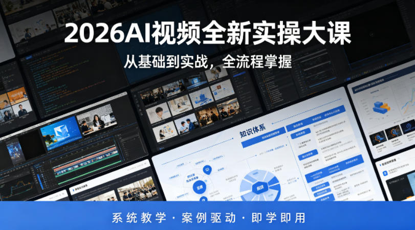 2026AI视频全新实操大课，从基础到实战，全流程掌握，系统教学·案例驱动·即学即用-AI学习库