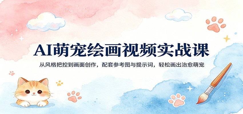 AI萌宠绘画视频实战课：从风格把控到画面创作，配套参考图与提示词，轻松画出治愈萌宠-AI学习库