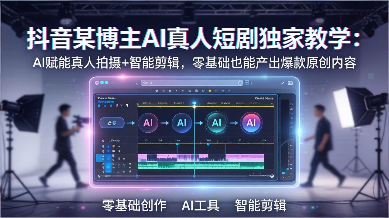 抖音某博主AI真人短剧独家教学：AI赋能真人拍摄+智能剪辑，零基础也能产出爆款原创内-AI学习库