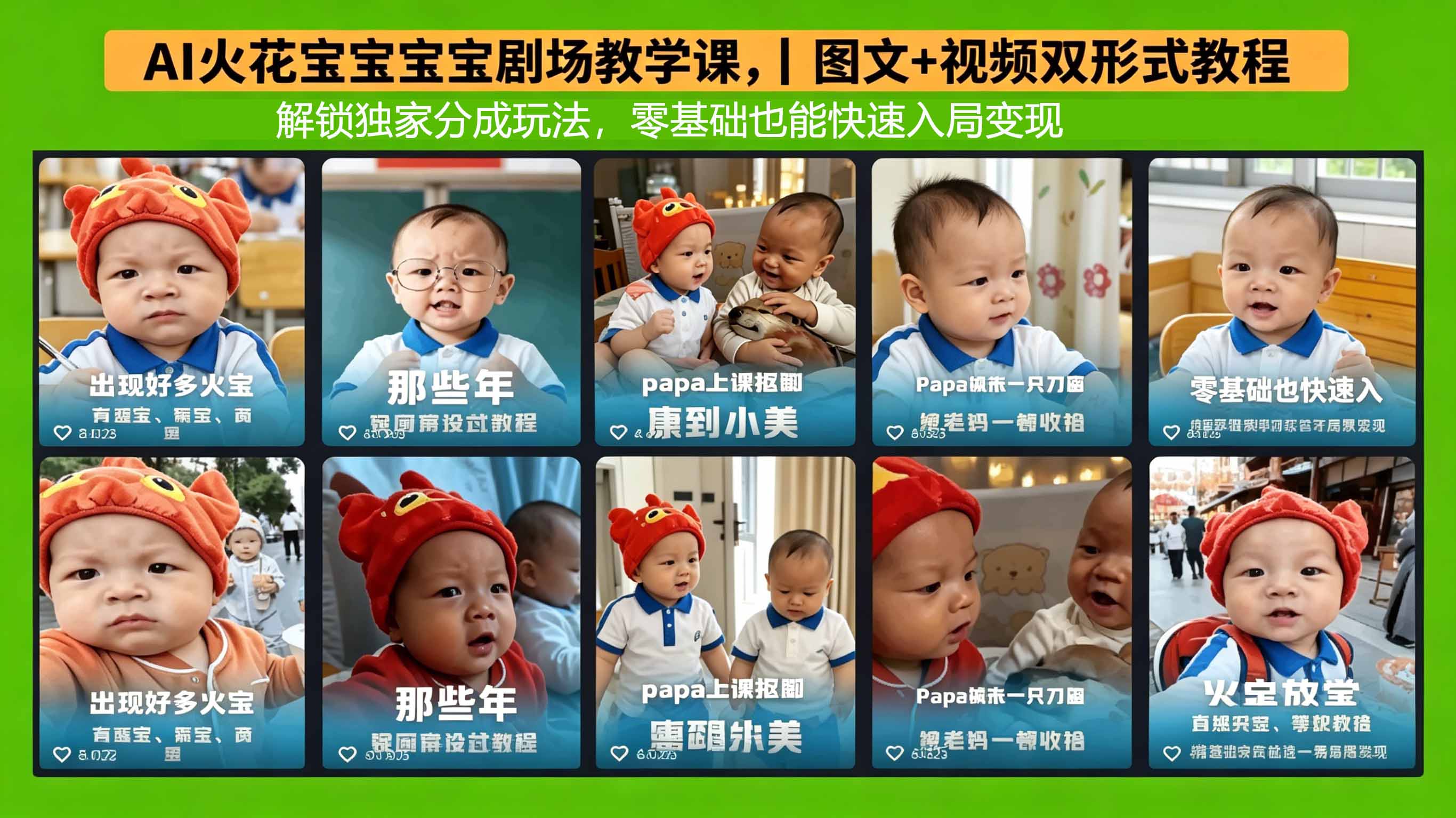 AI火花宝宝宝宝剧场教学课，图文+视频双形式教程，解锁独家分成玩法，零基础也能快速入局变现-AI学习库