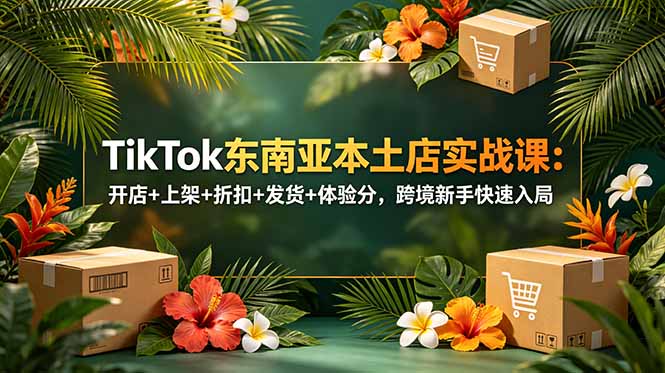 TikTok东南亚本土店实战课：开店+上架+折扣+发货+体验分，跨境新手快速入局-AI学习库