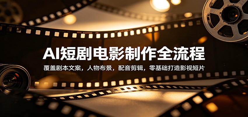 AI短剧电影制作全流程：覆盖剧本文案，人物布景，配音剪辑，零基础打造影视短片-AI学习库