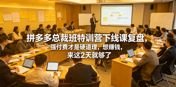 拼多多总裁班特训营下线课复盘，强付费才是硬道理，想賺钱，来这2天就够了-AI学习库