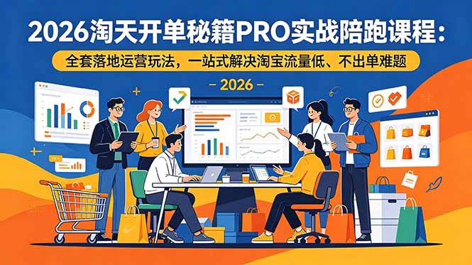 2026淘天开单秘籍PRO实战陪跑课程：全套落地运营玩法，一站式解决淘宝流量低、不出单难题-AI学习库