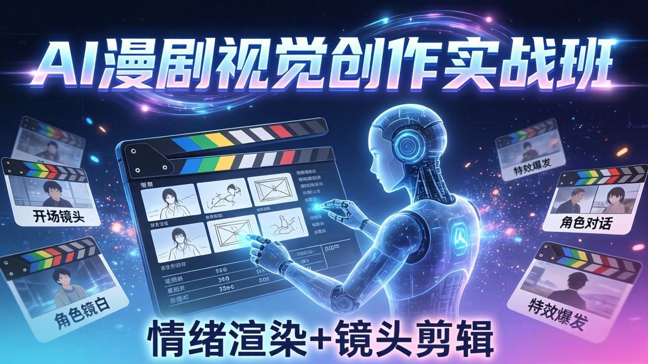 AI漫剧视觉导演思维实战班，从脚本到成片全掌握，分镜设计情绪渲染一站学会-AI学习库