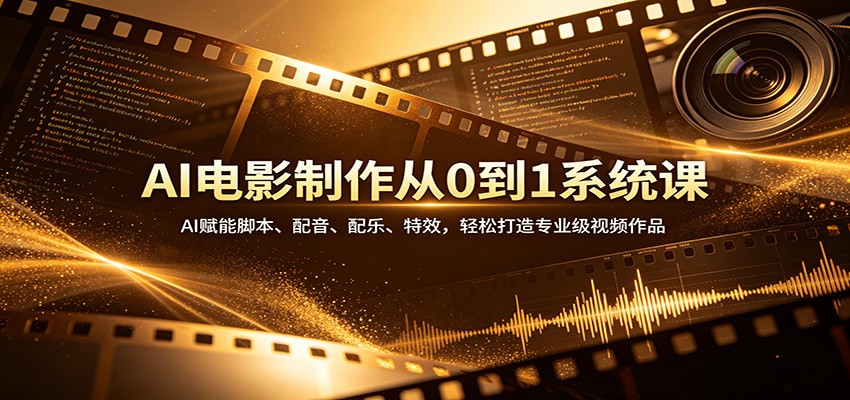 AI电影制作从0到1系统课：AI赋能脚本、配音、配乐、特效，轻松打造专业级视频作品-AI学习库