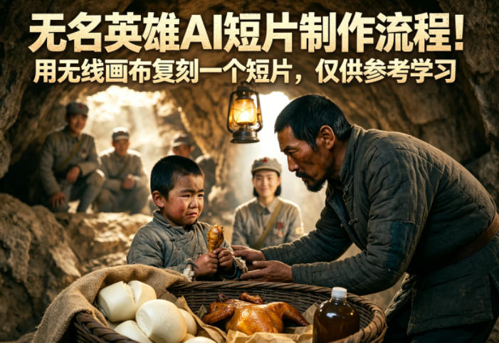 无名英雄AI短片制作流程！用无线画布复刻一个短片，仅供参考学习-AI学习库