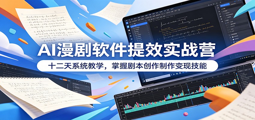 AI漫剧软件提效实战营：十二天系统教学，掌握剧本创作制作变现技能-AI学习库