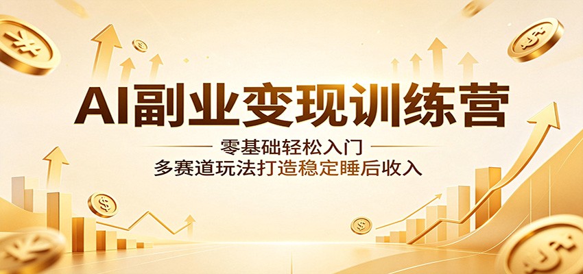 AI副业变现训练营：零基础轻松入门，多赛道玩法打造稳定睡后收入-AI学习库