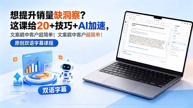 想提升销量缺洞察？这课给 20 + 技巧 + AI 加速，文案戳中客户超简单！【原创双语字幕】-AI学习库