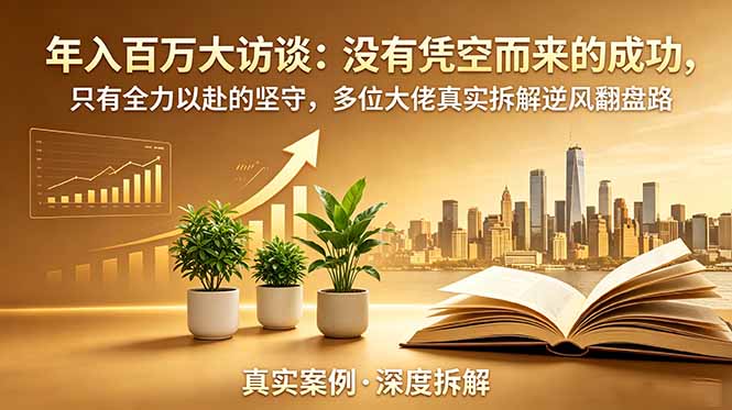 年入百万大访谈-更新：没有凭空而来的成功，只有全力以赴的坚守，多位大佬真实拆解逆风翻盘路-AI学习库