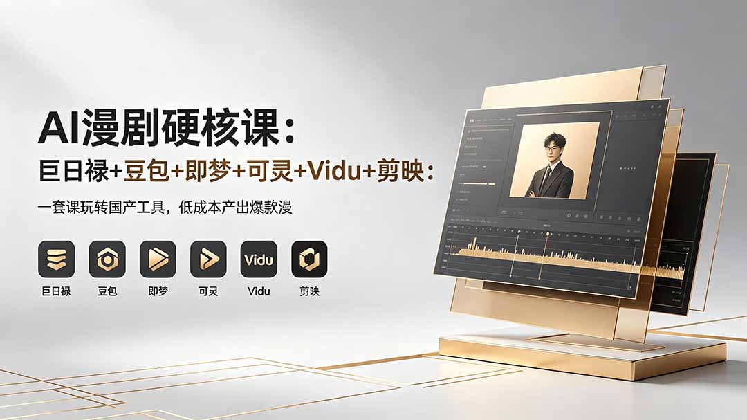 AI漫剧硬核课：巨日禄+豆包+即梦+可灵+Vidu+剪映：一套课玩转国产工具，低成本产出爆款漫剧-AI学习库