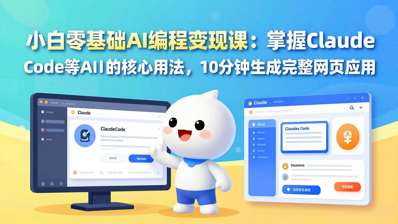 小白零基础AI编程变现课：掌握Claude Code等AI工具的核心用法，10分钟生成完整网页应用-AI学习库