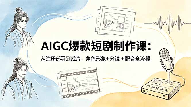 AIGC爆款短剧制作课：从注册部署到成片，角色形象+分镜+配音全流程-AI学习库