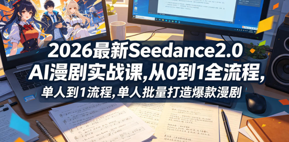 2026最新Seedance2.0 AI漫剧实战课,，从0到1全流程，单人批量打造爆款漫剧-AI学习库