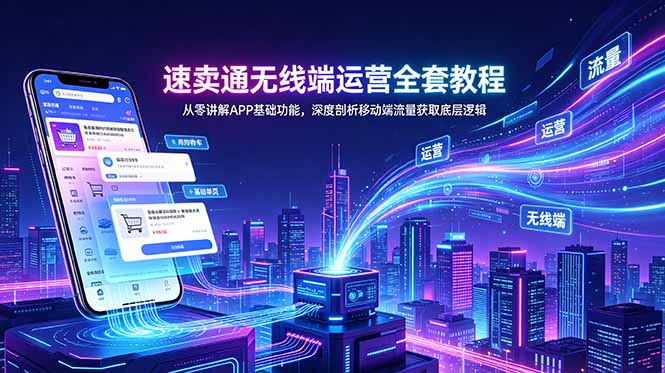 速卖通无线端运营全套教程，从零讲解APP基础功能，深度剖析移动端流量获取底层逻辑-AI学习库