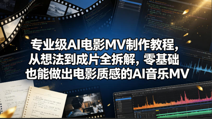 专业级AI电影MV制作教程，从想法到成片全拆解，零基础也能做出电影质感的AI音乐MV-AI学习库