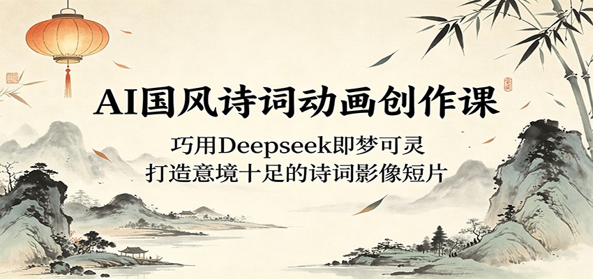 AI国风诗词动画创作课：巧用Deepseek即梦可灵，打造意境十足的诗词影像短片-AI学习库