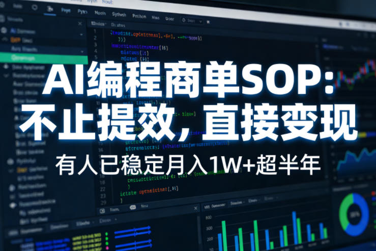 AI编程商单SOP，AI编程不能只给工作提效，还要直接变现，有人已经稳定月入1W+半年了-AI学习库