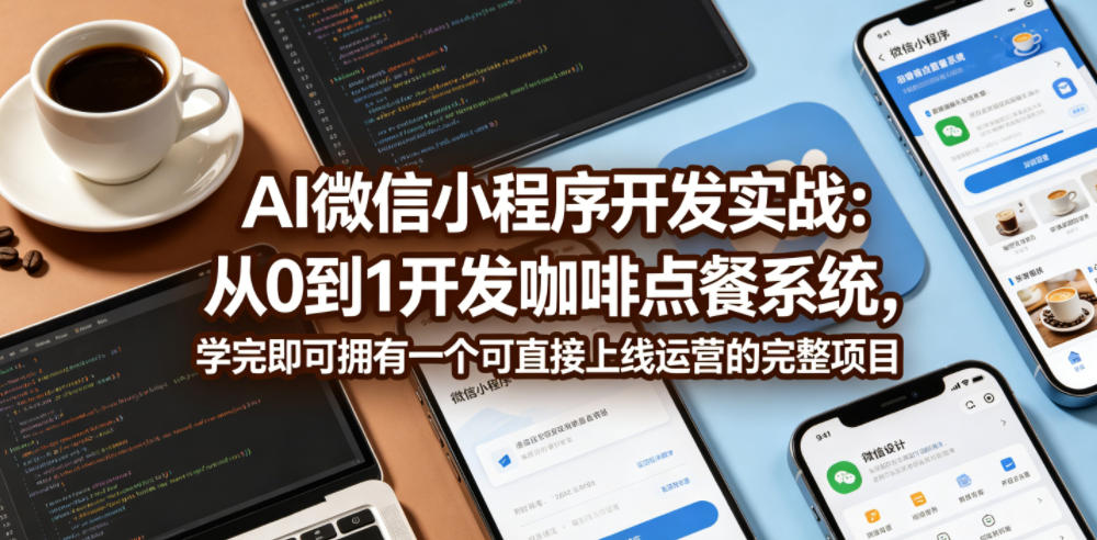 AI微信小程序开发实战：从0到1开发咖啡点餐系统，学完即可拥有一个可直接上线运营的完整项目-AI学习库