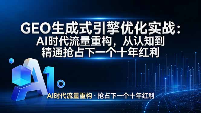 GEO 生成式引擎优化实战：AI时代流量重构，从认知到精通抢占下一个十年红利-AI学习库