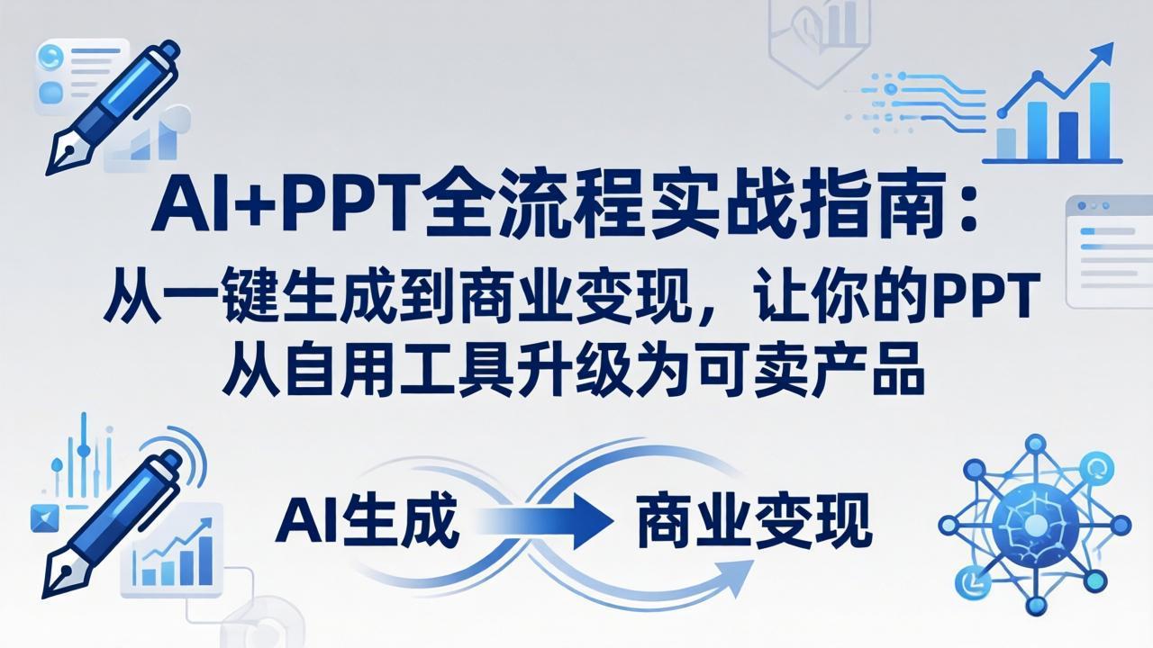 AI+PPT全流程实战指南-更新4月21：从一键生成到商业变现，让你的PPT从自用工具升级为可卖产品-AI学习库