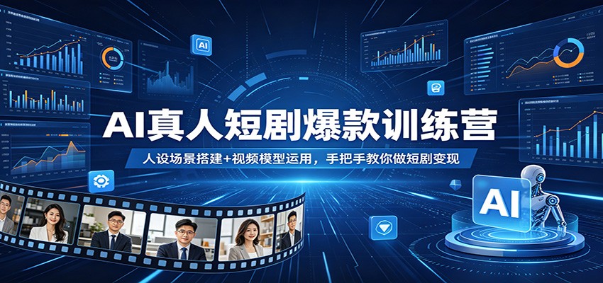 AI真人短剧爆款训练营：人设场景搭建+视频模型运用，手把手教你做短剧变现-AI学习库