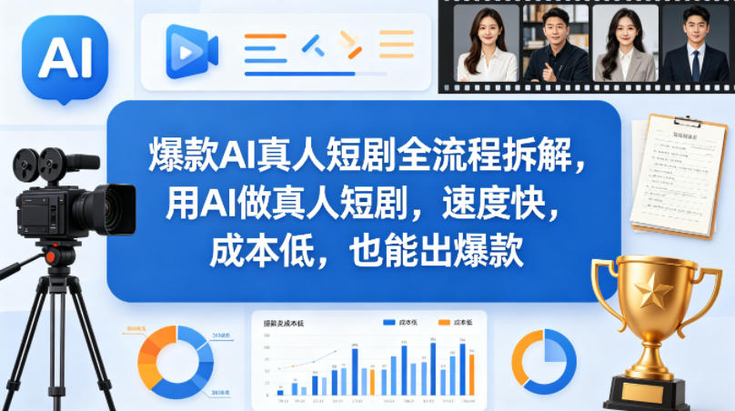 爆款AI真人短剧全流程拆解，用AI做真人短剧，速度快，成本低，也能出爆款-AI学习库