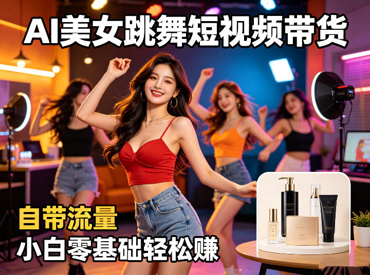 AI美女跳舞短视频带货：自带流量，小白零基础轻松賺，详细拆解-AI学习库