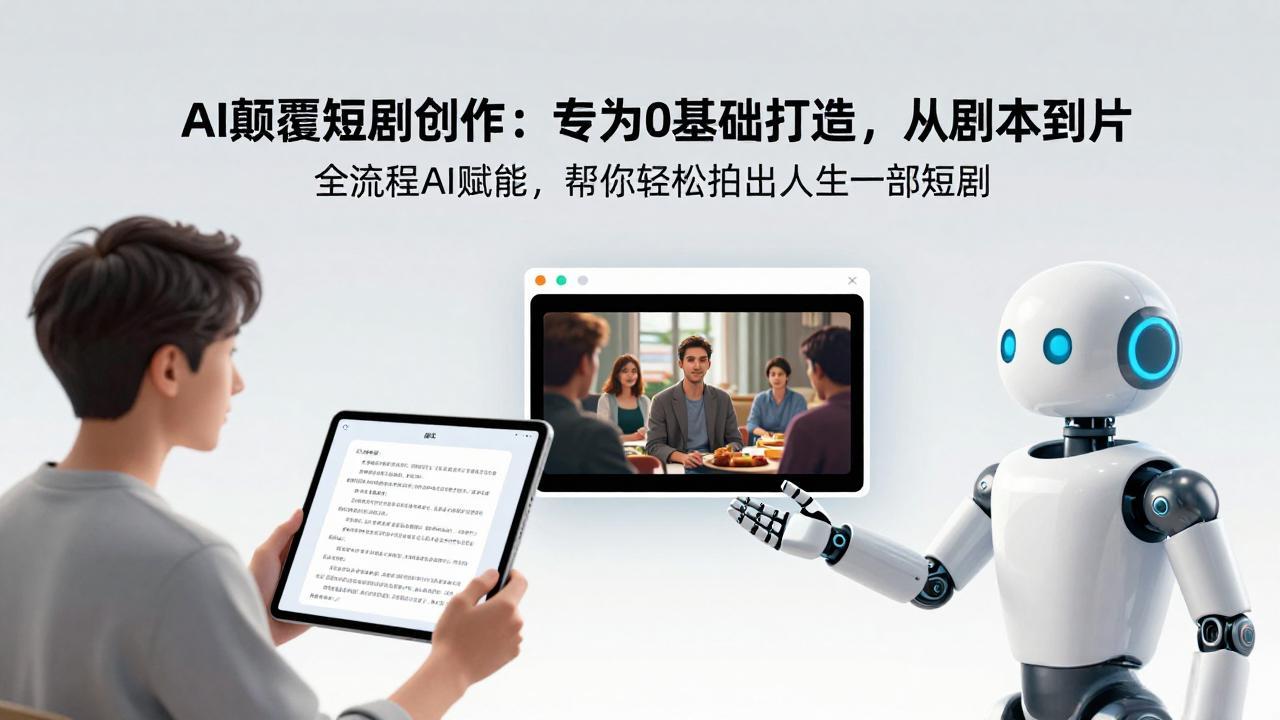 AI颠覆短剧创作：专为0基础打造，从剧本到成片全流程AI赋能，帮你轻松拍出人生第一部短剧-AI学习库
