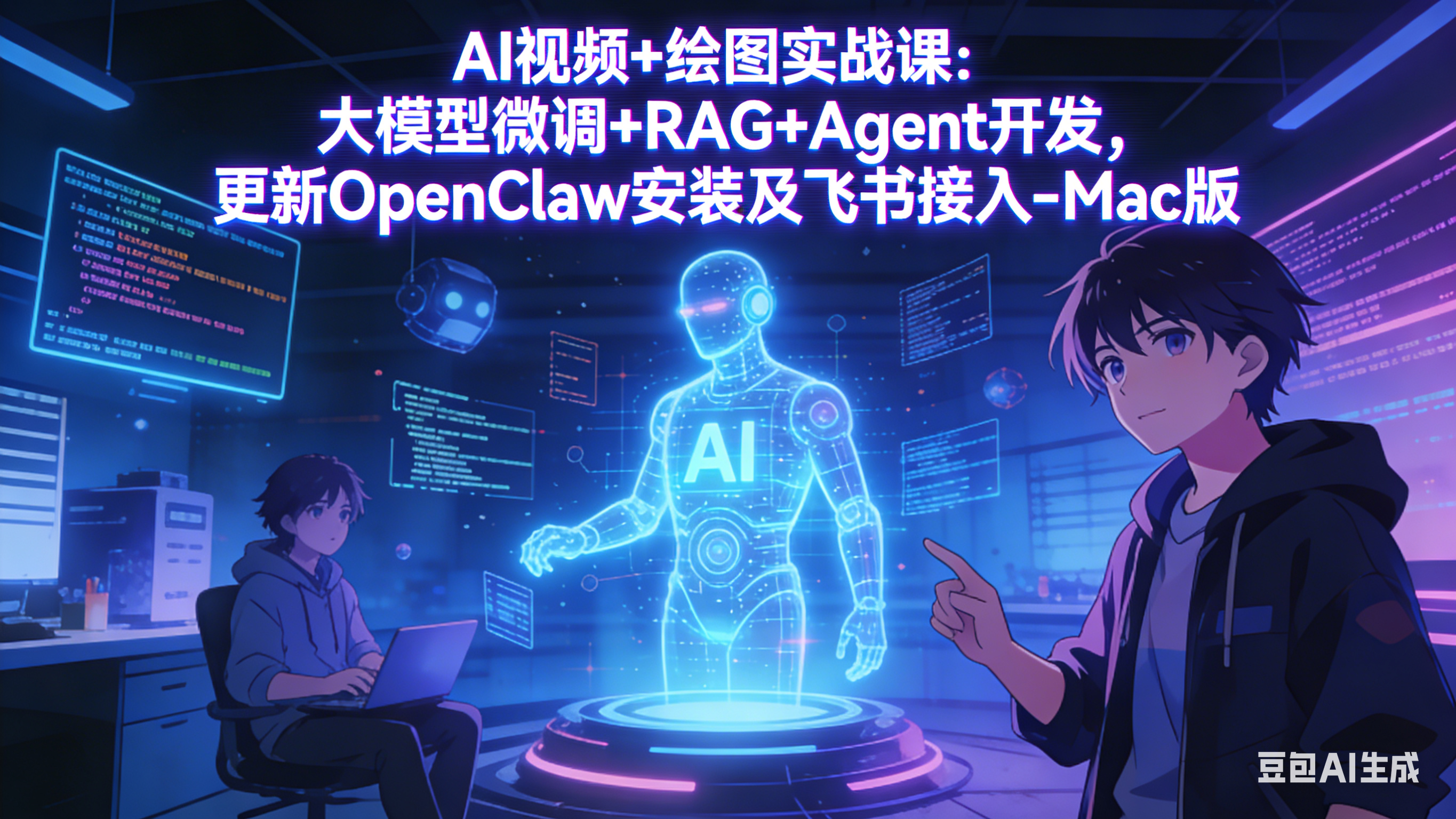 AI视频+绘图实战课：大模型微调+RAG+Agent开发，更新OpenClaw安装及飞书接入-Mac版-AI学习库