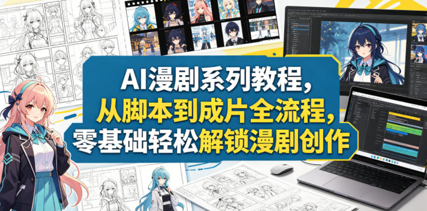 AI漫剧系列教程，从脚本到成片全流程，零基础轻松解锁漫剧创作-AI学习库